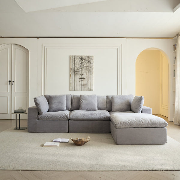 English Elm H-022-NOT Ancient White Compression Sofa K3207-19 | 35D High-Density Sponge, Sherpa Fabric, Quadruple Packaged Protection W3622P346261