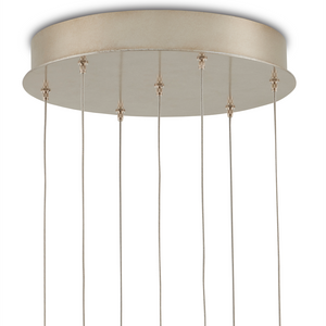 Beehive Rattan Multi-Drop Pendant Light - Modern Elegance with Warm Glow and Silver Canopy Finish