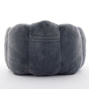 English Elm Lotus memory foam bean bag sofa with pull ring — anti-fouling faux fur, non-slip base, cozy support Gray W2311P357141