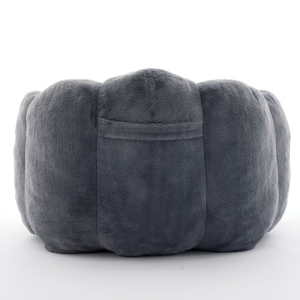 English Elm Lotus memory foam bean bag sofa with pull ring — anti-fouling faux fur, non-slip base, cozy support Gray W2311P357141