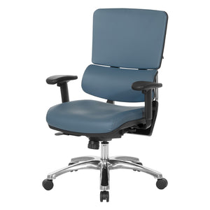 OSP Home Furnishings Dillon Ergonomic Managers Chair with Antimicrobial Upholstery and Lumbar Support Blue 99662CDB-R105