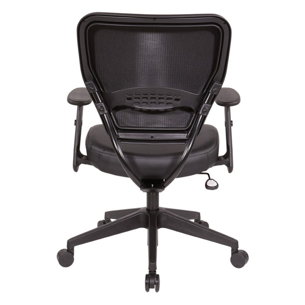 OSP Home Furnishings Silver Ion Antimicrobial Ergonomic Office Chair with Lumbar Support and Adjustable Arms Black 5500D-R107