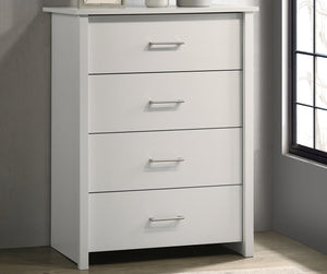 English Elm Seraphiel Four Drawer Storage Chest Oak Finish Matte Black Hardware Bedroom Organizer White B2749P413331