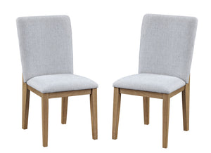 English Elm Torino Oak Finish Dining Chairs with Cream Seat and Black Metal Frame Set of Two B2749P413179