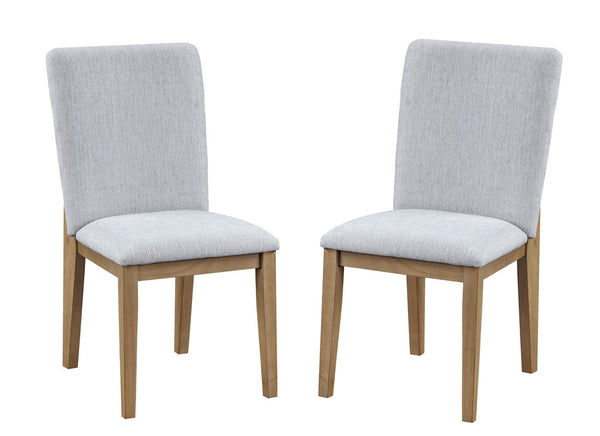 English Elm Torino Oak Finish Dining Chairs with Cream Seat and Black Metal Frame Set of Two B2749P413179