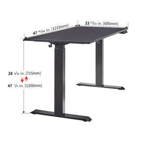 English Elm Electric Sit Stand Desk with Seamless One Piece Top and Industrial Steel Frame W1769P345624