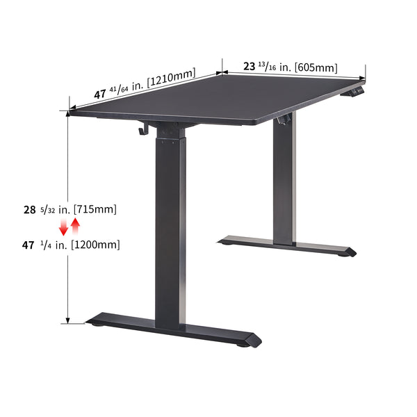 English Elm Electric Sit Stand Desk with Seamless One Piece Top and Industrial Steel Frame W1769P345624