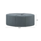 Madison Park Ferris Traditional Oval Ottoman MP101-0199 Blue