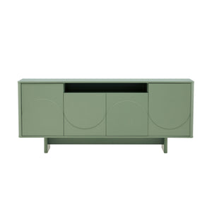 English Elm Ella 71" Sideboard with Soft-Close Doors, Adjustable Shelves, 9 Cubby Spaces & Modern Sled Legs Sage Green B365S00108