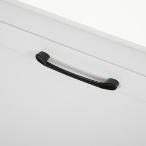 English Elm Trash Cabinet with Adjustable Tilt, White MDF 13-Gallon Hidden Garbage Bin Holder for Home (30.7"H) W2181P357598