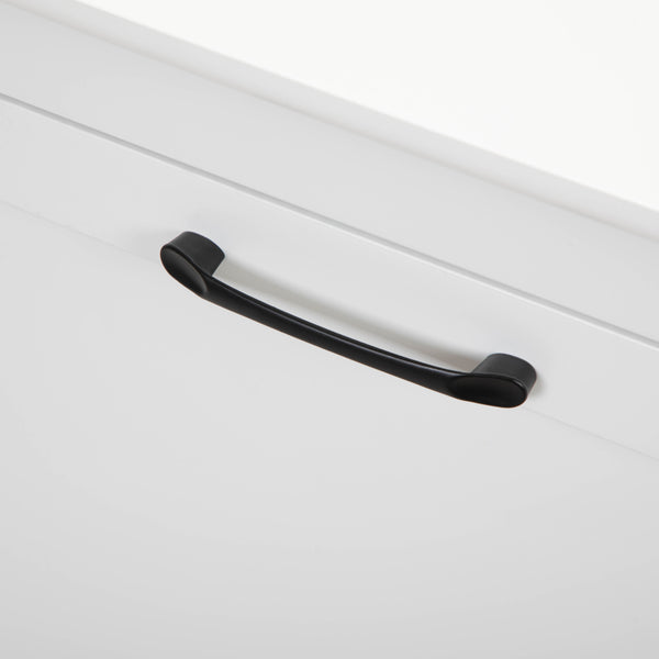 English Elm Trash Cabinet with Adjustable Tilt, White MDF 13-Gallon Hidden Garbage Bin Holder for Home (30.7"H) W2181P357598