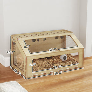 English Elm 39 Inch Oak Mdf Hamster Habitat with Acrylic Windows and Openable Top Panel T3971P407440
