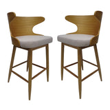 Christopher Knight Home® - Noble House - Kamryn Mid-Century Modern Upholstered Barstools (Set of 2)