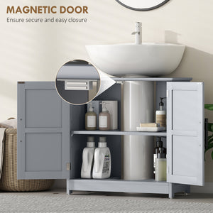 English Elm Bathroom Under Sink Cabinet Dark Green Mdf with Double Doors and Adjustable Shelf T3971P401676