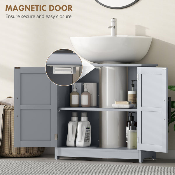 English Elm Bathroom Under Sink Cabinet Dark Green Mdf with Double Doors and Adjustable Shelf T3971P401676