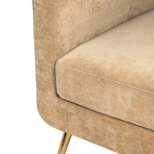 Crestview Collection Modern Accent Chair - Stylish Upholstered Furniture With Button Tufting And Gold Legs For Any Room Yellow Polyester Evfzr4352mst