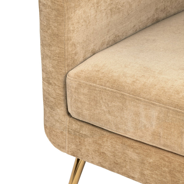 Crestview Collection Modern Accent Chair - Stylish Upholstered Furniture With Button Tufting And Gold Legs For Any Room Yellow Polyester Evfzr4352mst