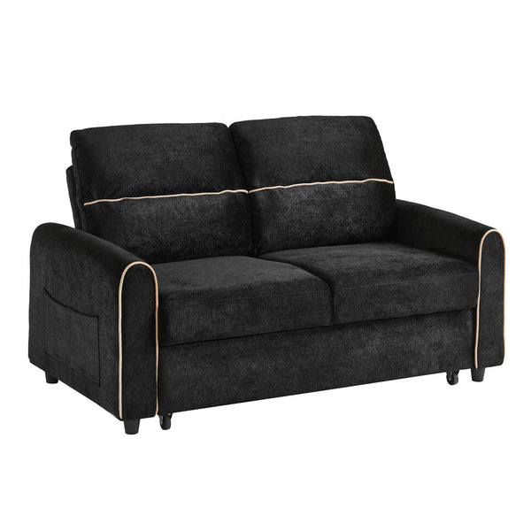 English Elm Swivel Barrel Accent Chair Chenille Tufted Round Club Seat for Living Room Lounge Black N719S002330B