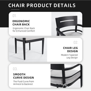 English Elm Outdoor Patio Dining Chairs Set Of 4 - Durable Aluminum With Sunbrella Cushions For Ultimate Comfort W1886P163107