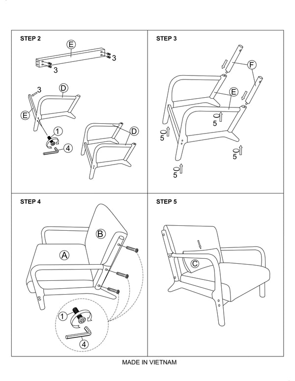 English Elm Dark Gray Modern Accent Chair with Corduroy Upholstery and Pillow, Low-Profile Reclined Design for Cozy Rooms B011P369876