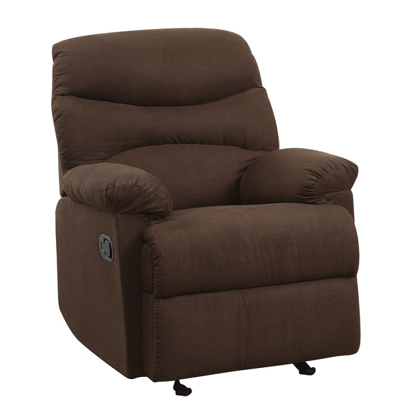 English Elm Chocolate Pillow Top Arms Recliner - Tufted Back, Microfiber Comfort, Motion Recline for Lounging Bliss B062P189118