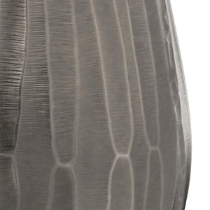 English Elm Nellie Cast Aluminum Side Table in Graphite Finish — Handcrafted Convex Drum Design, 22" x 22" x 22.5" B136P239044