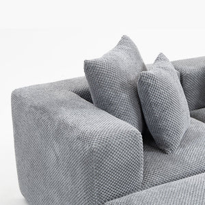 English Elm Modular Low Profile Sectional Sofa Plush Chenille Upholstery for Cozy Living Rooms W3326S00035
