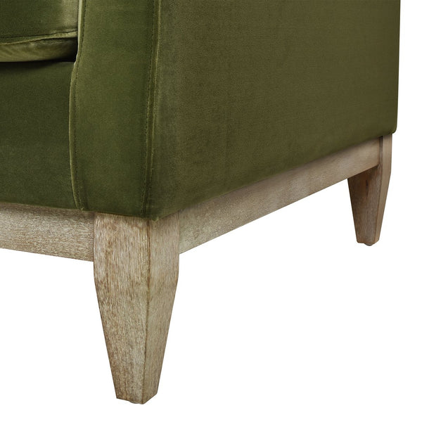 English Elm Jennifer Taylor Home - Knox 36" Modern Farmhouse Arm Chair In Olive Green Velvet - Luxurious Comfort & Timeless Design B2719P238327