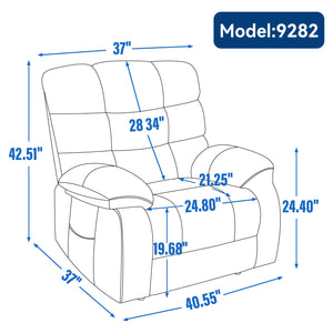 English Elm Lift Power Recliner Chenille Chair Dual Motor Massage Heat 350 Lb Capacity Living Room Grey W3224P288618