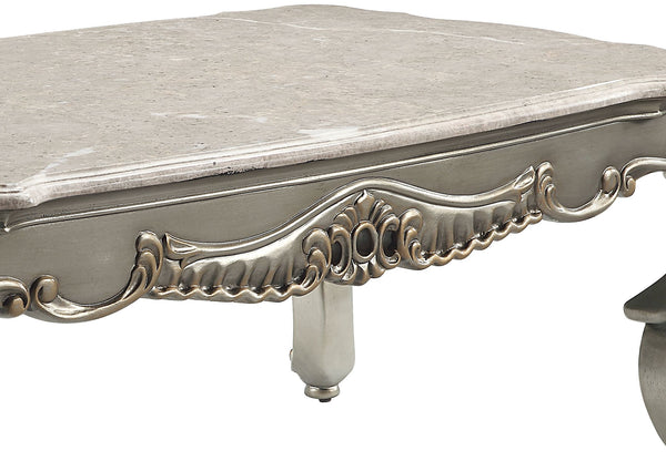 English Elm Miliani Marble-Top Coffee Table with Polished Stone Surface and Sturdy Wood-Composite Base, Luxe Finish Antique Bronze,Natural Marble 56 L x 34 W x 9 H B2726P256339