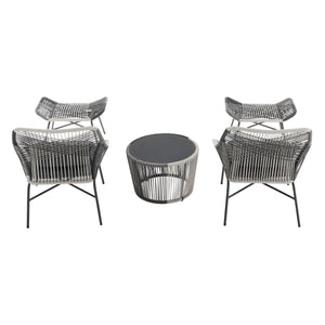 English Elm Ashland 5-Piece Outdoor Conversation Set with UV-Resistant Waterproof Fabric, Rustproof Steel Frame Grey B365P398241