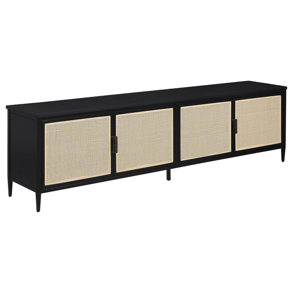 English Elm Kenneth Wide Rattan Front Metal Media Console for Large Living Room Tvs B062P440087