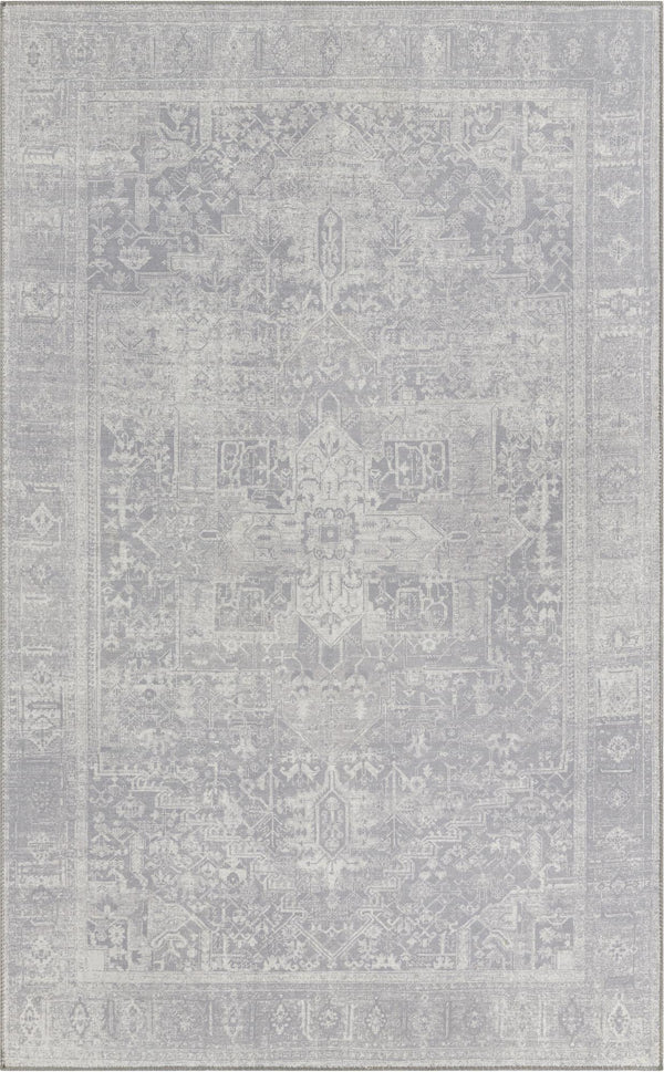 Unique Loom Timeless Peter Machine Made Abstract Rug Gray, Ivory 5' 1" x 8' 0"