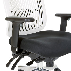 OSP Home Furnishings Contoured Plastic Back Manager Chair with Lumbar Support and Ergonomic Foam Seat 97898CWH-30
