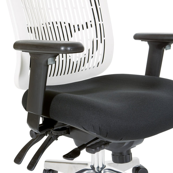 OSP Home Furnishings Contoured Plastic Back Manager Chair with Lumbar Support and Ergonomic Foam Seat 97898CWH-30