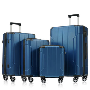 English Elm Hardshell Six Piece Luggage Set Expandable Abs Suitcases with Spinner Wheels Tsa Lock Blue N730P296628C