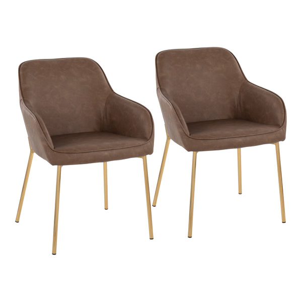 English Elm Contemporary Bucket Chair Set of 2 Cream Velvet Upholstered with Slim Black Metal Legs B202S01326