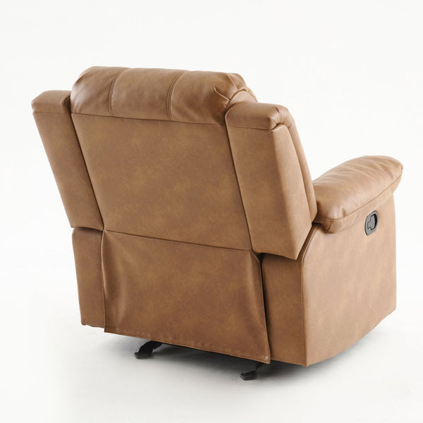 English Elm Charlotte Faux Leather Glider Recliner with Pub Back and Plush Cushion Support B050P322573