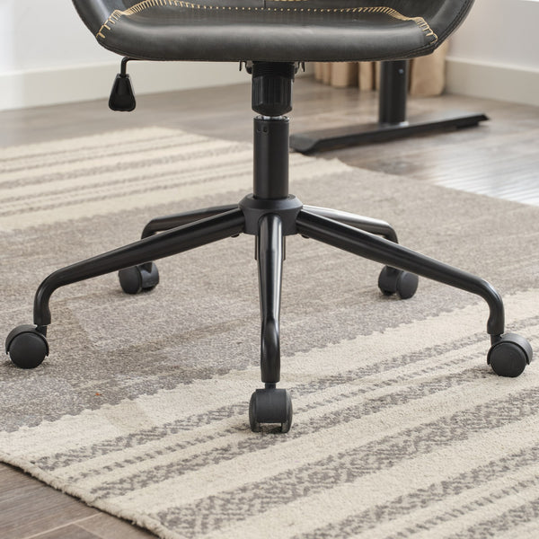 English Elm Mid-Century Minimalist Office Chair with 40° Recline, Adjustable Rebound, 320mm Wide Base, Ergonomic Design Black W1143P173516