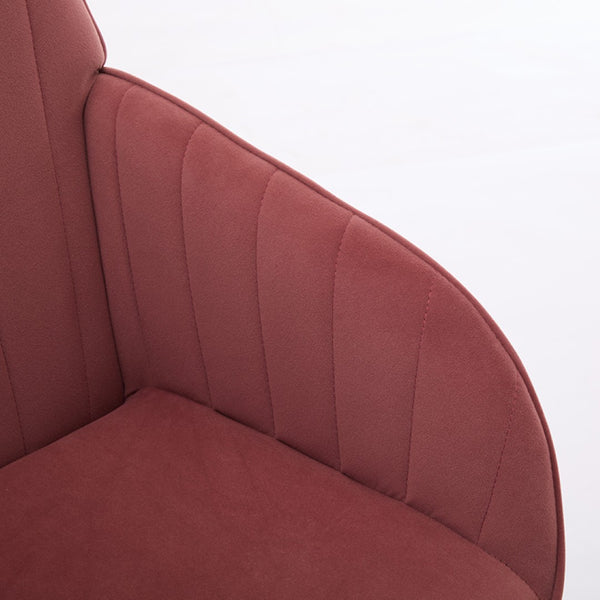 English Elm Ty Adjustable Office Chair - Ergonomic Rose-Red Velvet Swivel Seat For Ultimate Comfort & Support W2311P199110-GIGA