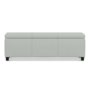 English Elm Avalon Upholstered Storage Bench Ottoman in Grey Linen Fabric for Bedroom or Living Room B136P439024