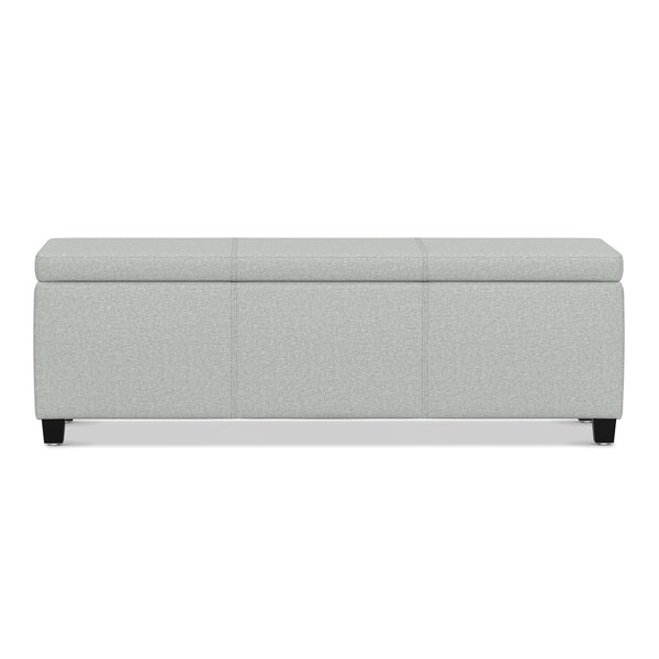 English Elm Avalon Upholstered Storage Bench Ottoman in Grey Linen Fabric for Bedroom or Living Room B136P439024