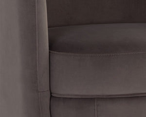 Sunpan Gilley Swivel Lounge Chair - Contemporary Design with Antique Gold Base for Stylish Comfort and Elegance Meg Ash