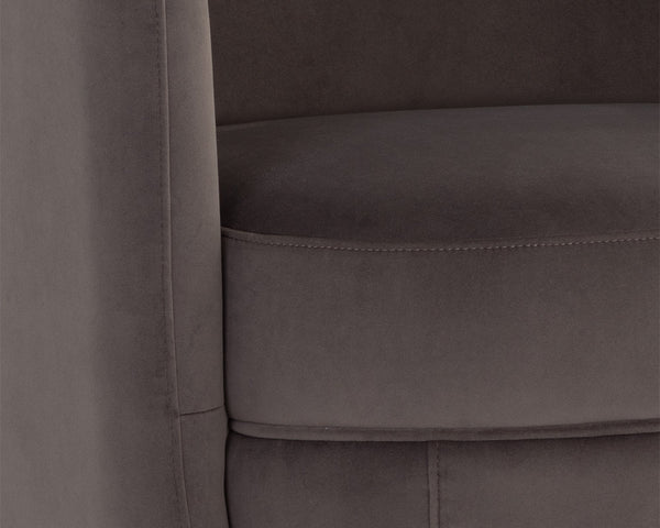 Sunpan Gilley Swivel Lounge Chair - Contemporary Design with Antique Gold Base for Stylish Comfort and Elegance Meg Ash