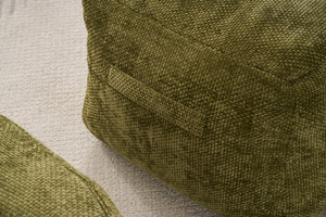 English Elm Foam Memory Foam Bean Bag Chair with Plush Chenille Cover, Large 42" Round Comfortable Lounger Olive Green W2915P283419