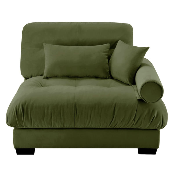 English Elm Milano Velvet Sectional Sofa with Bolster Arms Cloud Cushions for Glamorous Living Rooms W714P293265