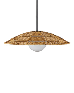 Currey & Company Barbary Small Outdoor Pendant Light – Hand-woven Wicker Design For Stylish Patios And Porches Natural All,Weather Wicker ,Metal ,Glass 9500-0017-currey-company