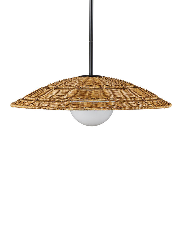 Currey & Company Barbary Small Outdoor Pendant Light – Hand-woven Wicker Design For Stylish Patios And Porches Natural All,Weather Wicker ,Metal ,Glass 9500-0017-currey-company