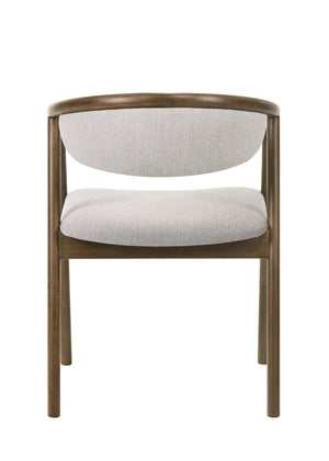 English Elm Delina Gray Chenille Side Chair with Walnut Veneer Frame, Padded 1.5" Cushion, 220lb Capacity B2726P400286