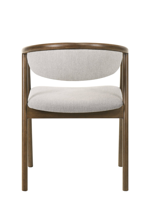 English Elm Delina Gray Chenille Side Chair with Walnut Veneer Frame, Padded 1.5" Cushion, 220lb Capacity B2726P400286